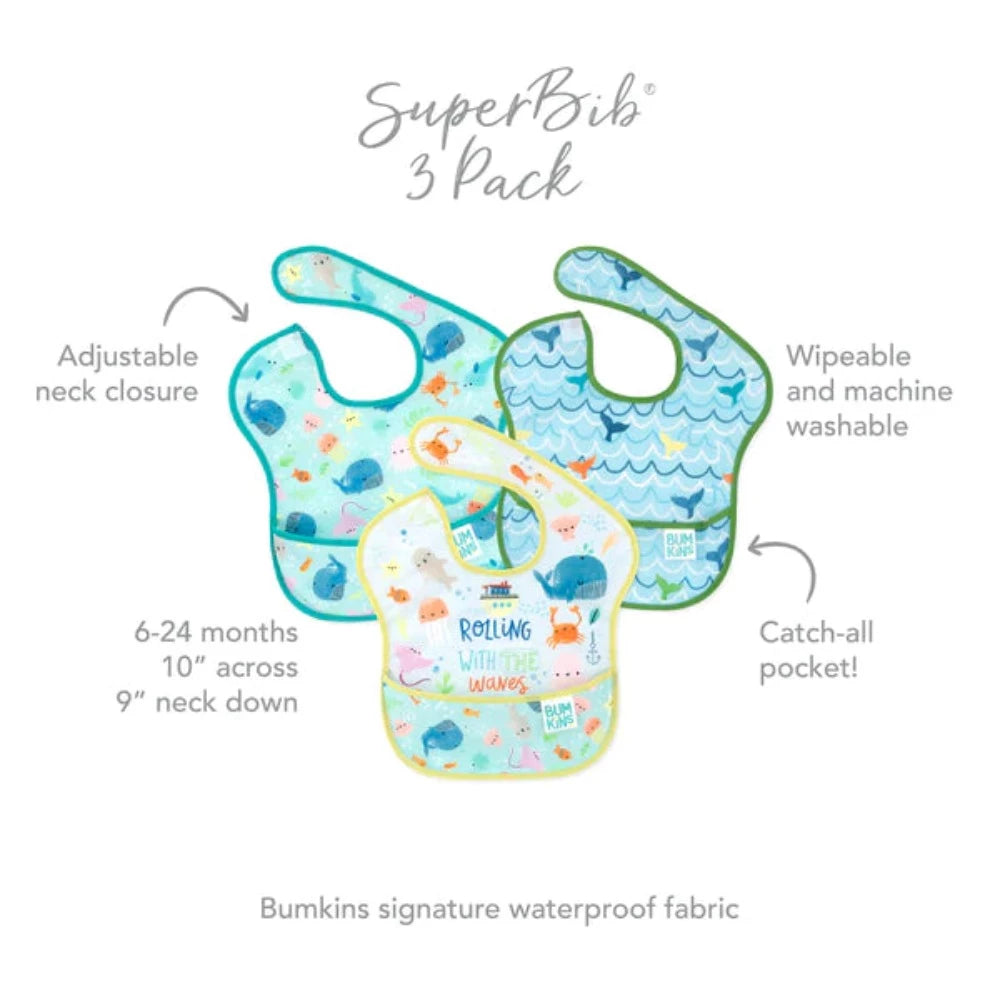 Bumkins SuperBib 3 Pack-Mealtime Essentials-Bumkins-Toycra