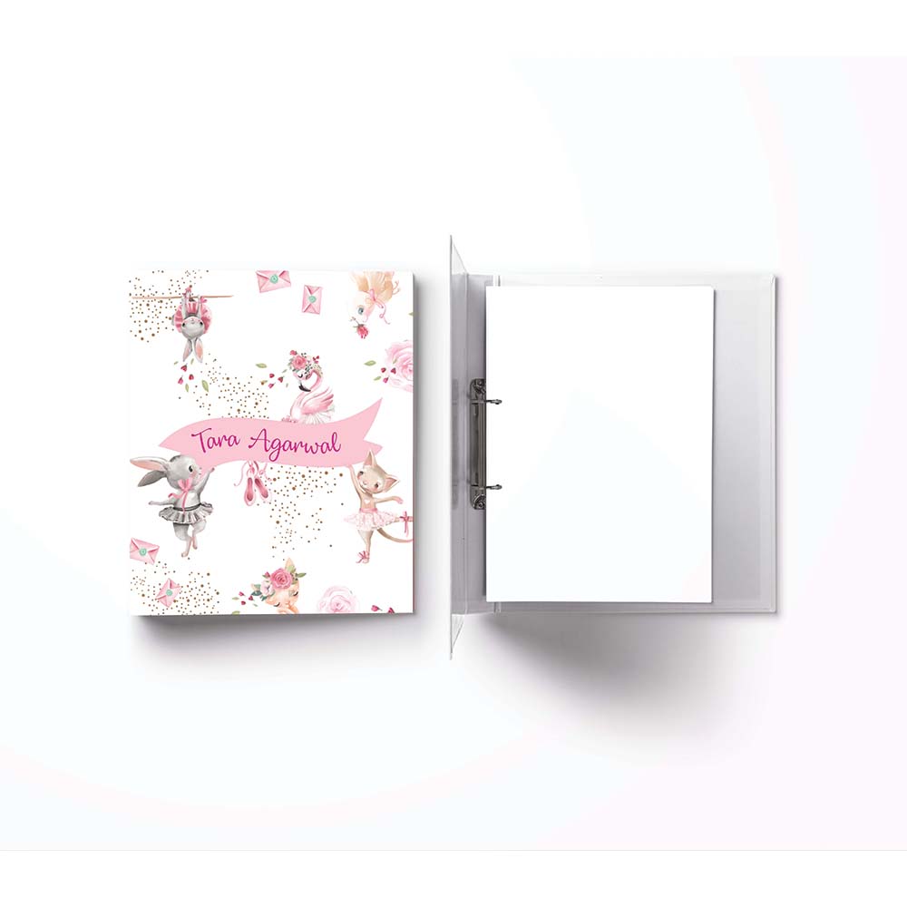 Bunny Ballerina- A4 Vertical Clip Binder File