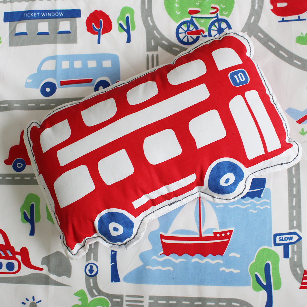 Shaped Cushion - Busy Street Bus