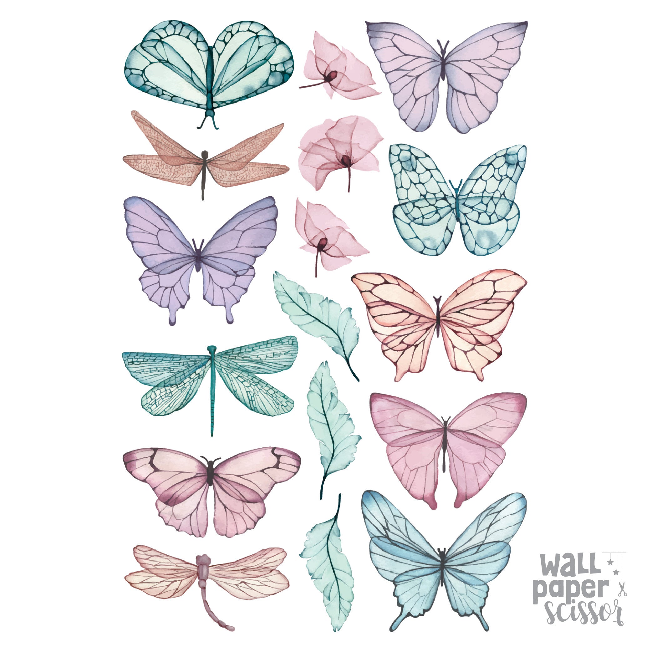 Watercolour Butterfly Wall Stickers