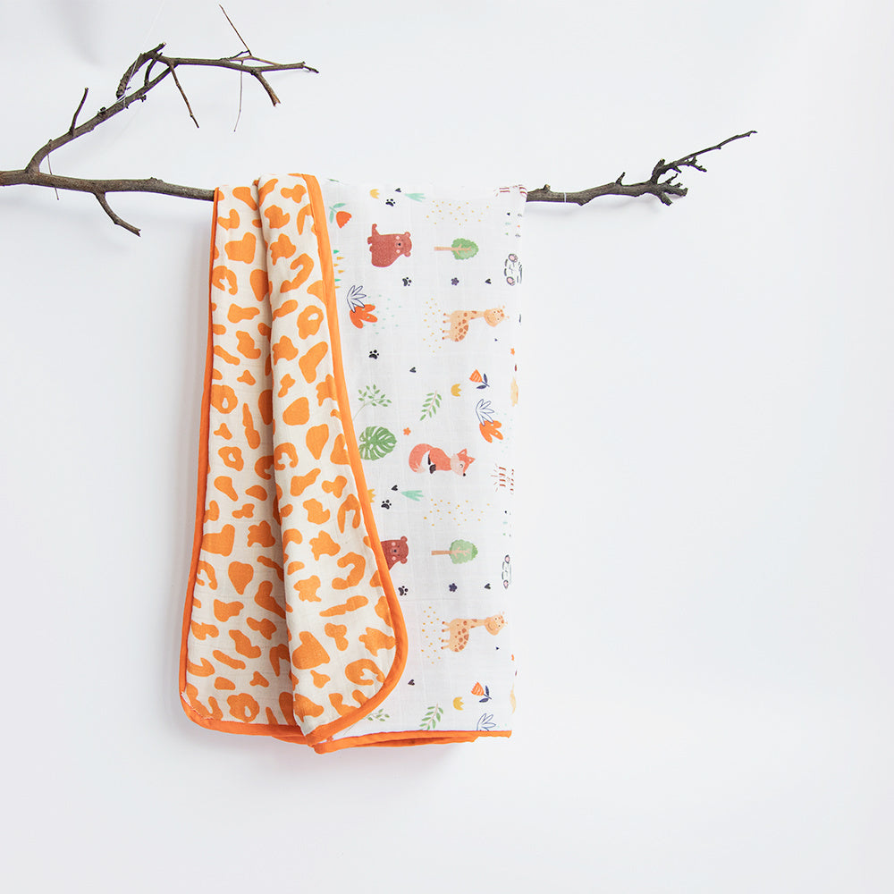 Baby Animals- Reversible Muslin Blanket