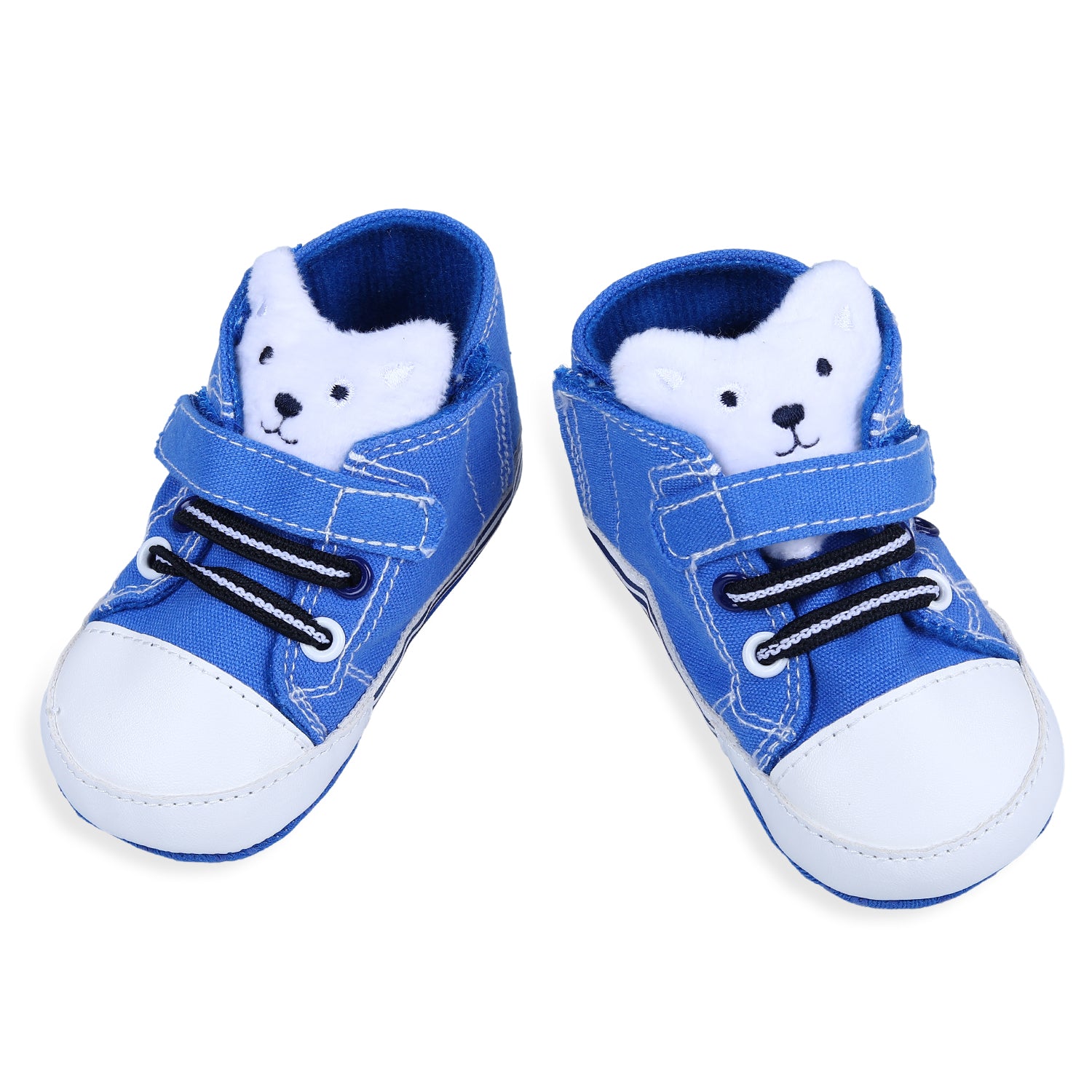 Baby Moo My Buddy Bear Cute And Stylish Comfy Velcro Booties - Blue
