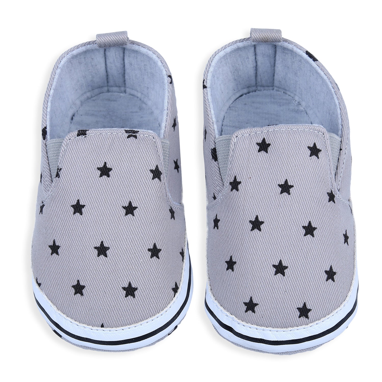 Star Casual Sneakers Soft Sole Anti-Skid Slip-On Booties - Grey