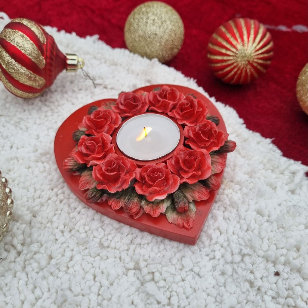 Crimson-Hearted Tealight Holder