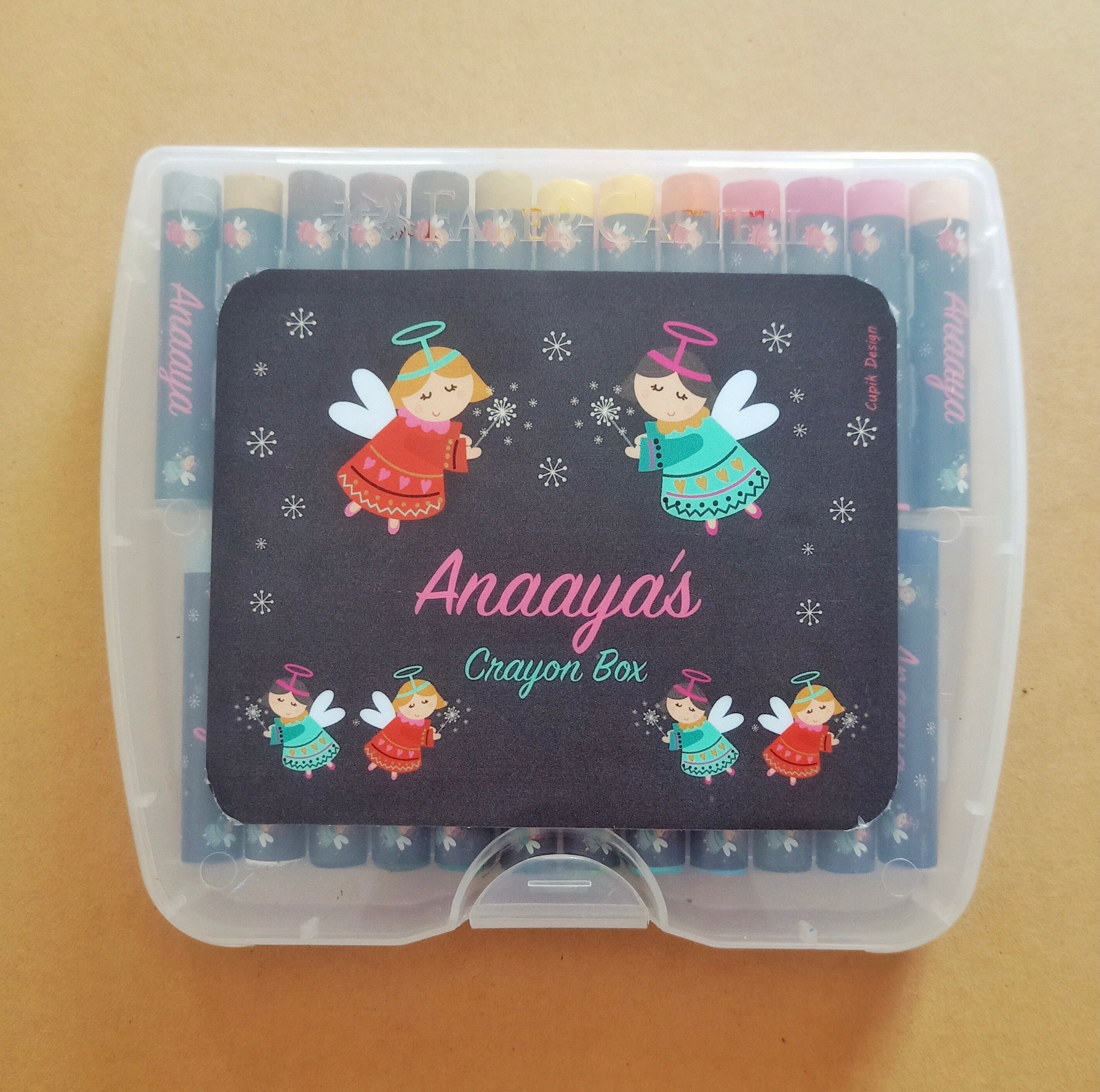 Personalised Crayon Box - Heavenly Angels