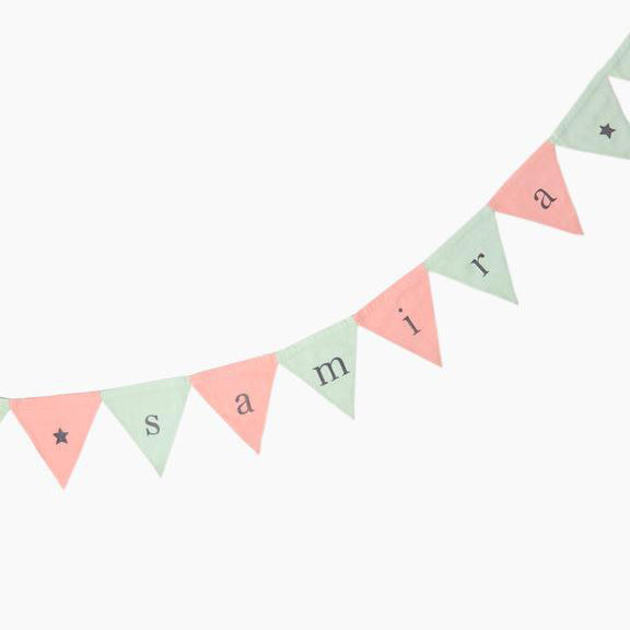 Masilo Triangle Bunting (Pink/Celadon) - Nursery Decor