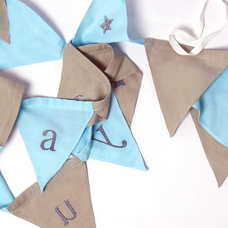 Masilo Triangle Bunting (Blue/Grey) - Nursery Decor