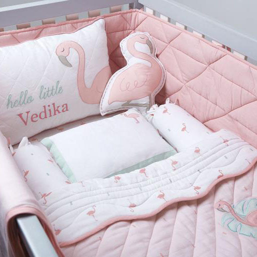 Masilo New Baby Mini Cot Set - Hello Flamingo