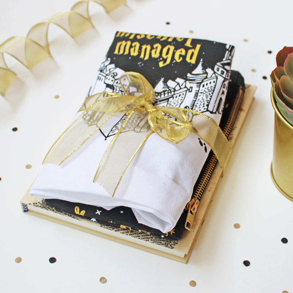 Official Harry Potter Marauders Themed Curated Gift Hamper - Set of Matching Notebook, Tote Bag & Pouch