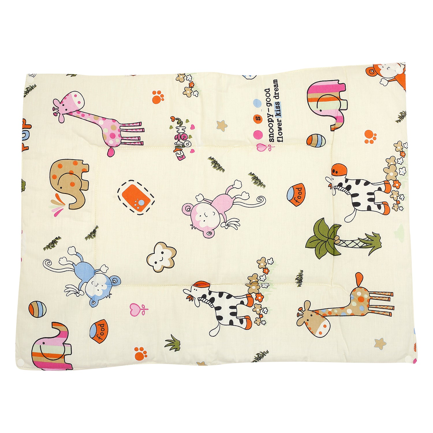 Baby Moo Waterproof Changing Sheet Set I Love Animals Cream