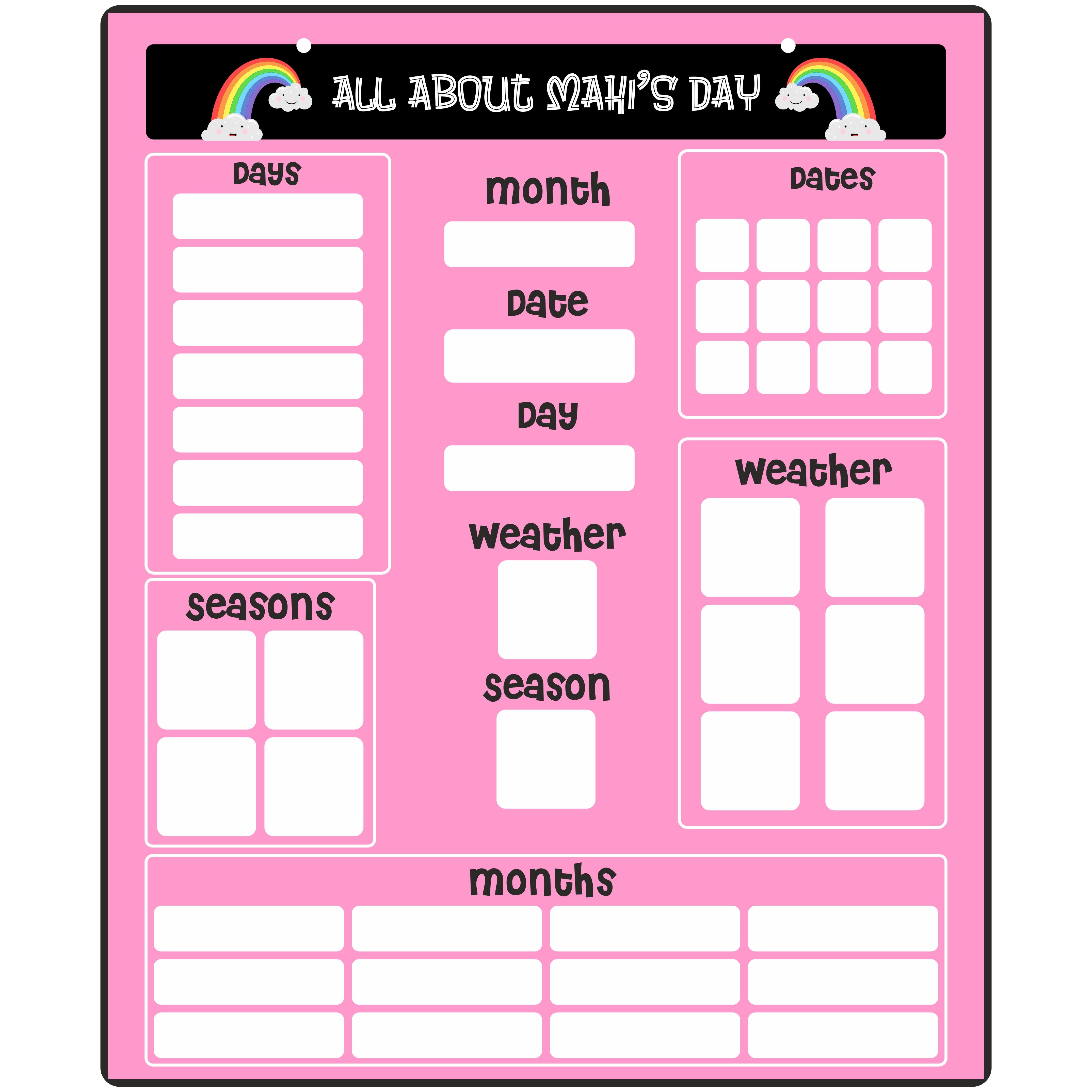 Pink Calender - Personalised