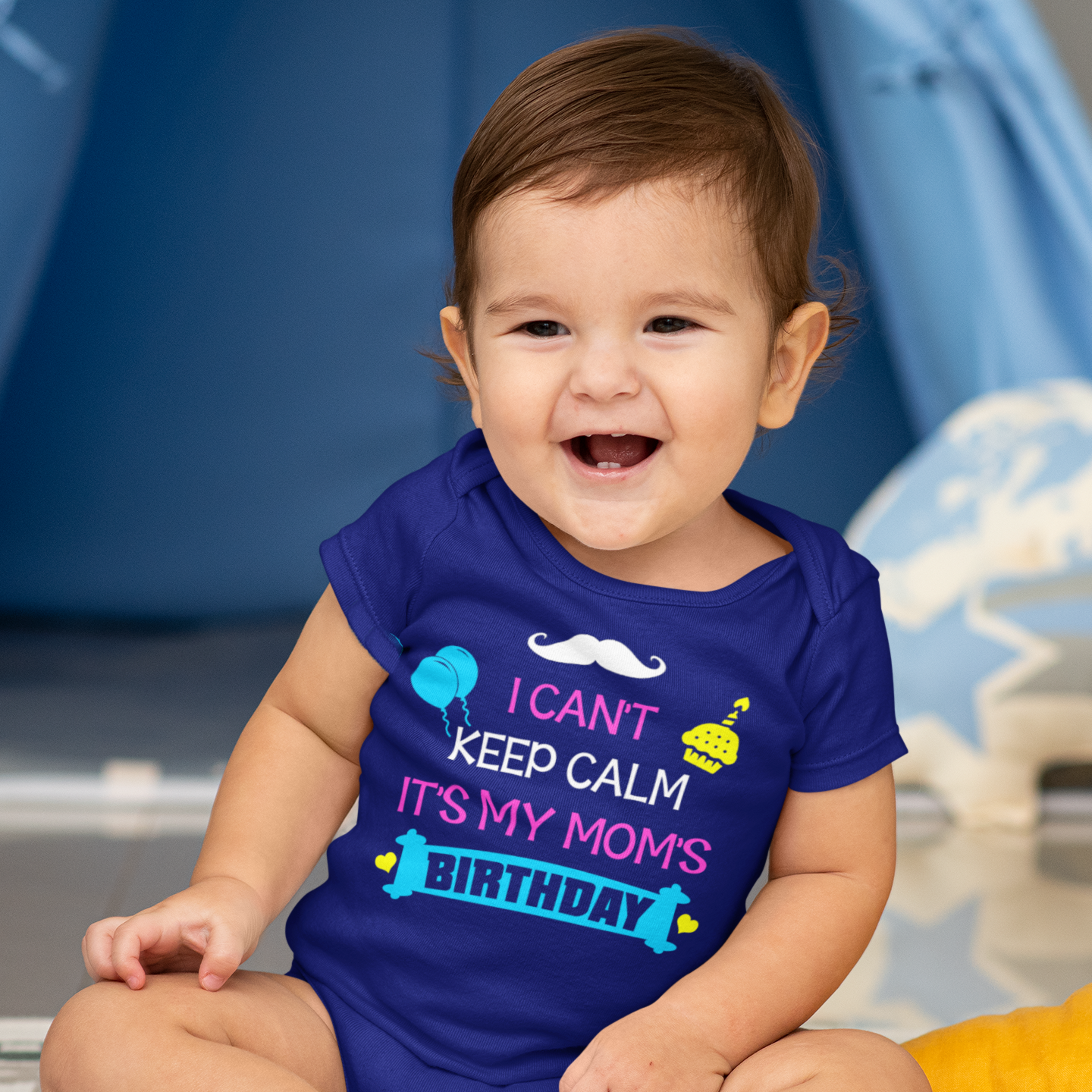 Can't Keep Calm - Mom's Birthday - Navy Blue Onesie