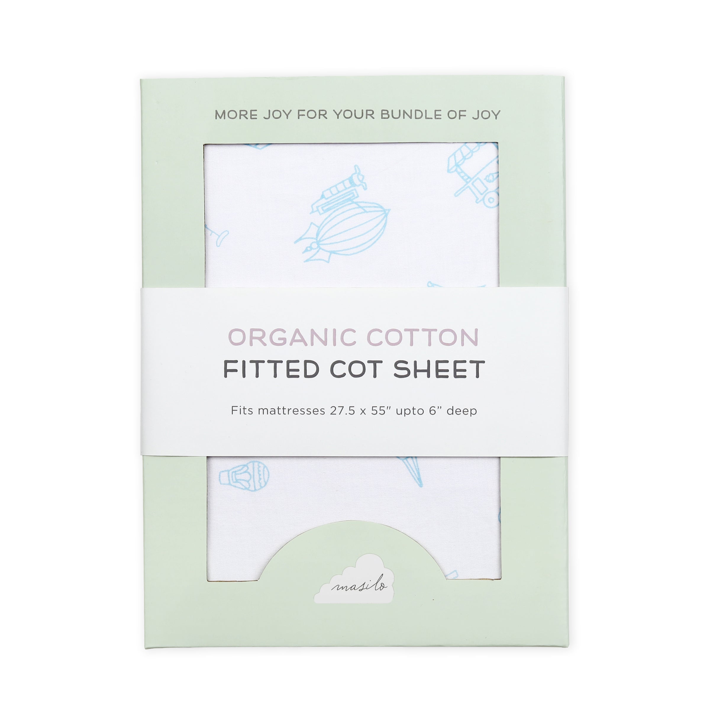 Organic Cotton Fitted Cot Sheet – Carnival Blue