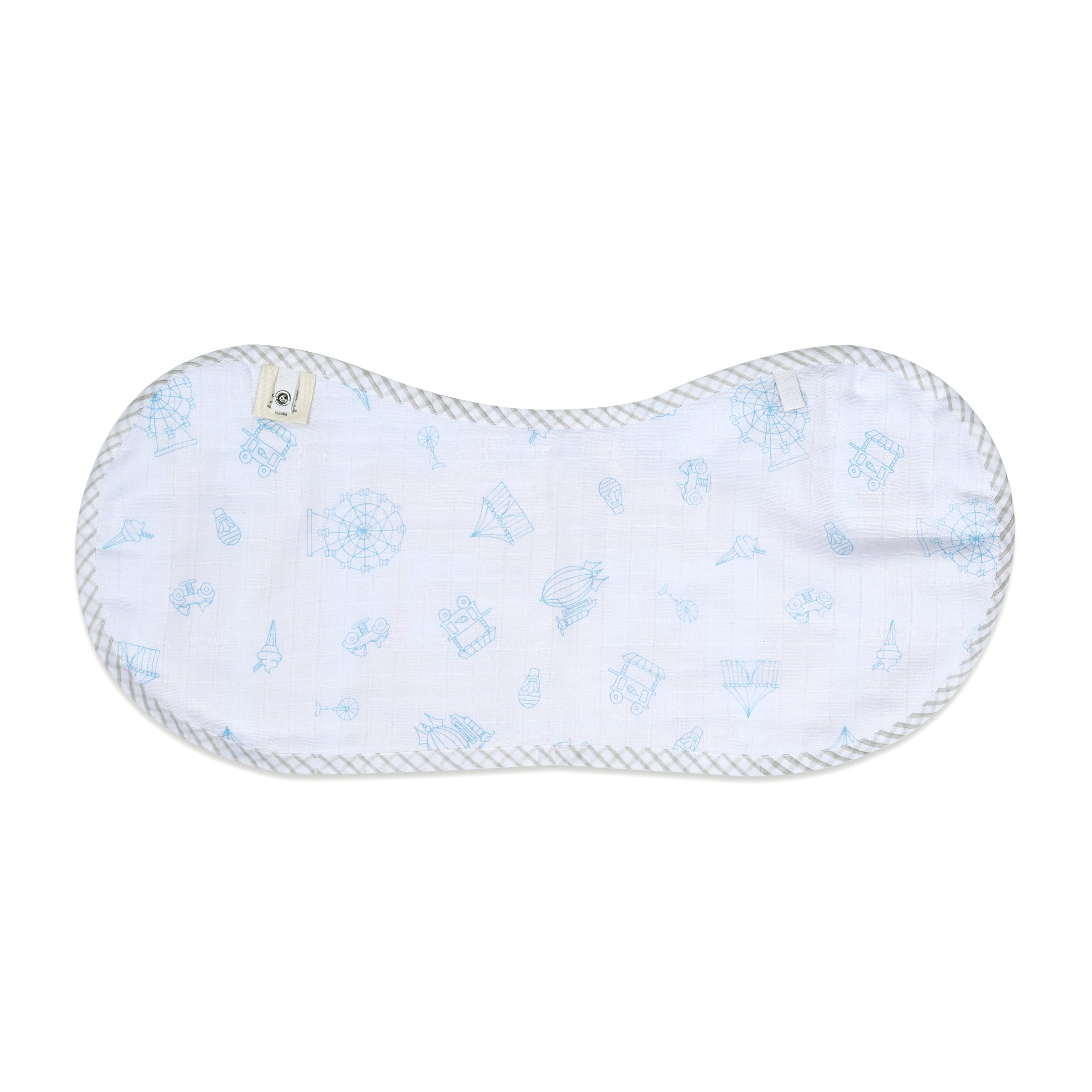 Organic Muslin Burp Cloth & Bib – Carnival Blue
