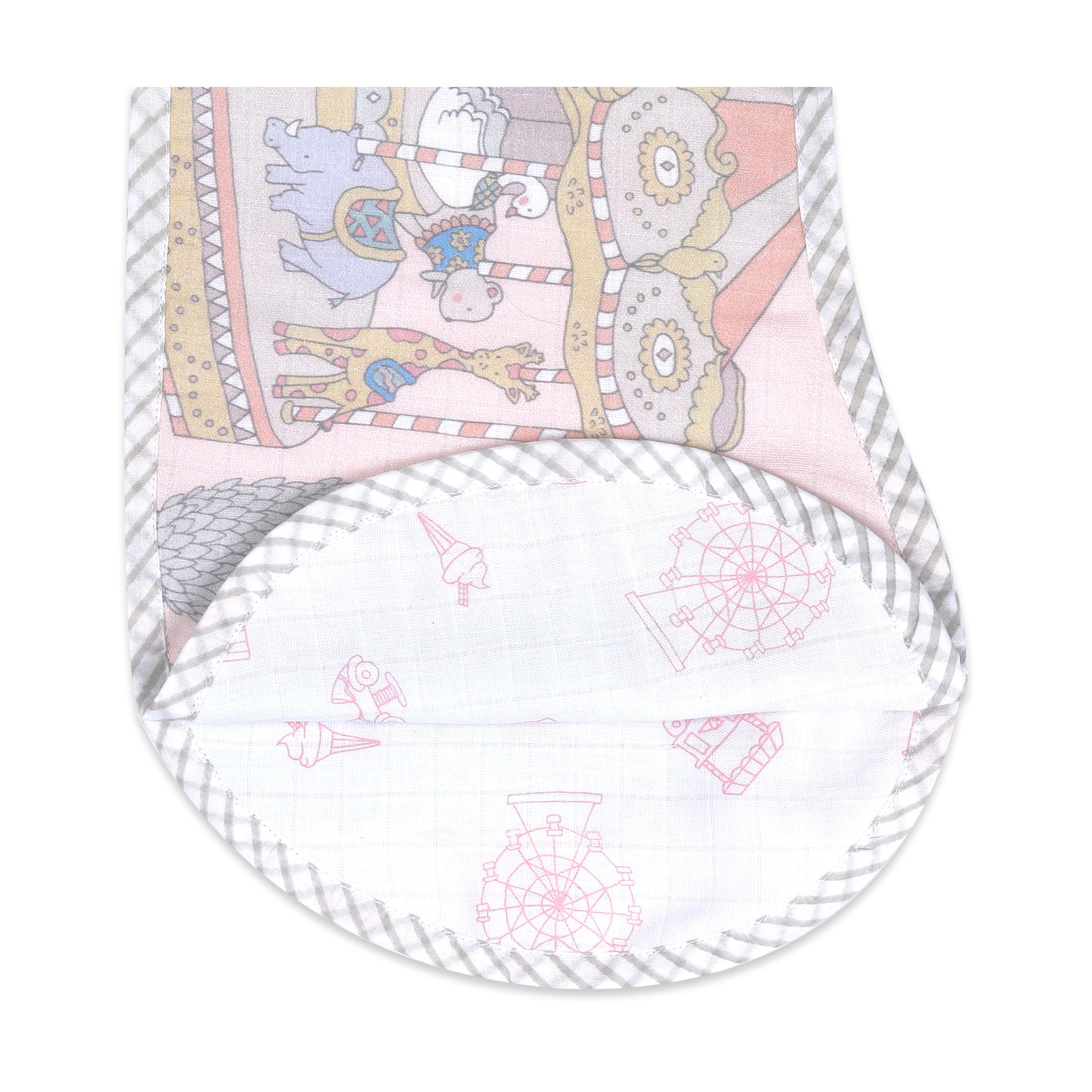 Organic Muslin Burp Cloth & Bib – Carnival Pink