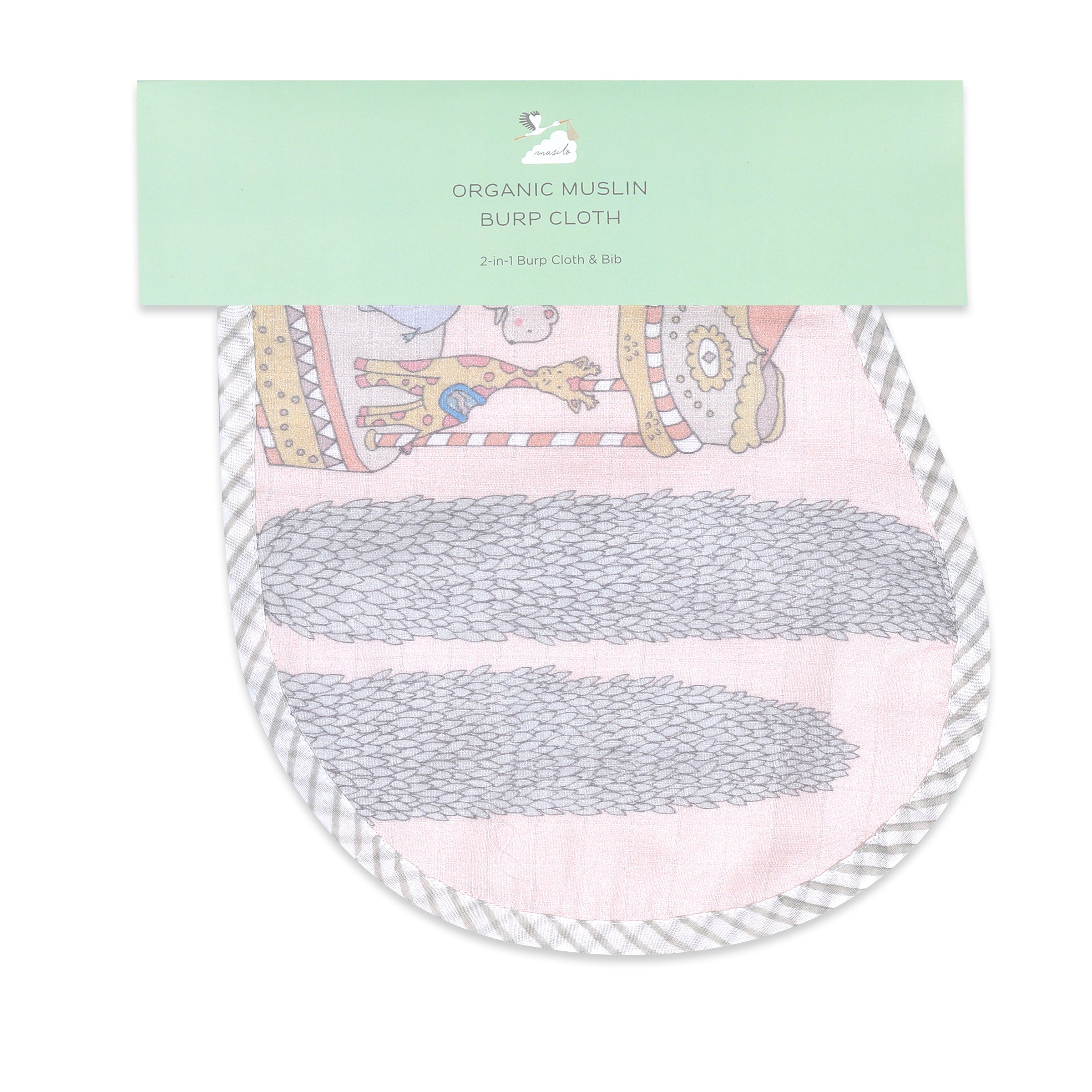 Organic Muslin Burp Cloth & Bib – Carnival Pink