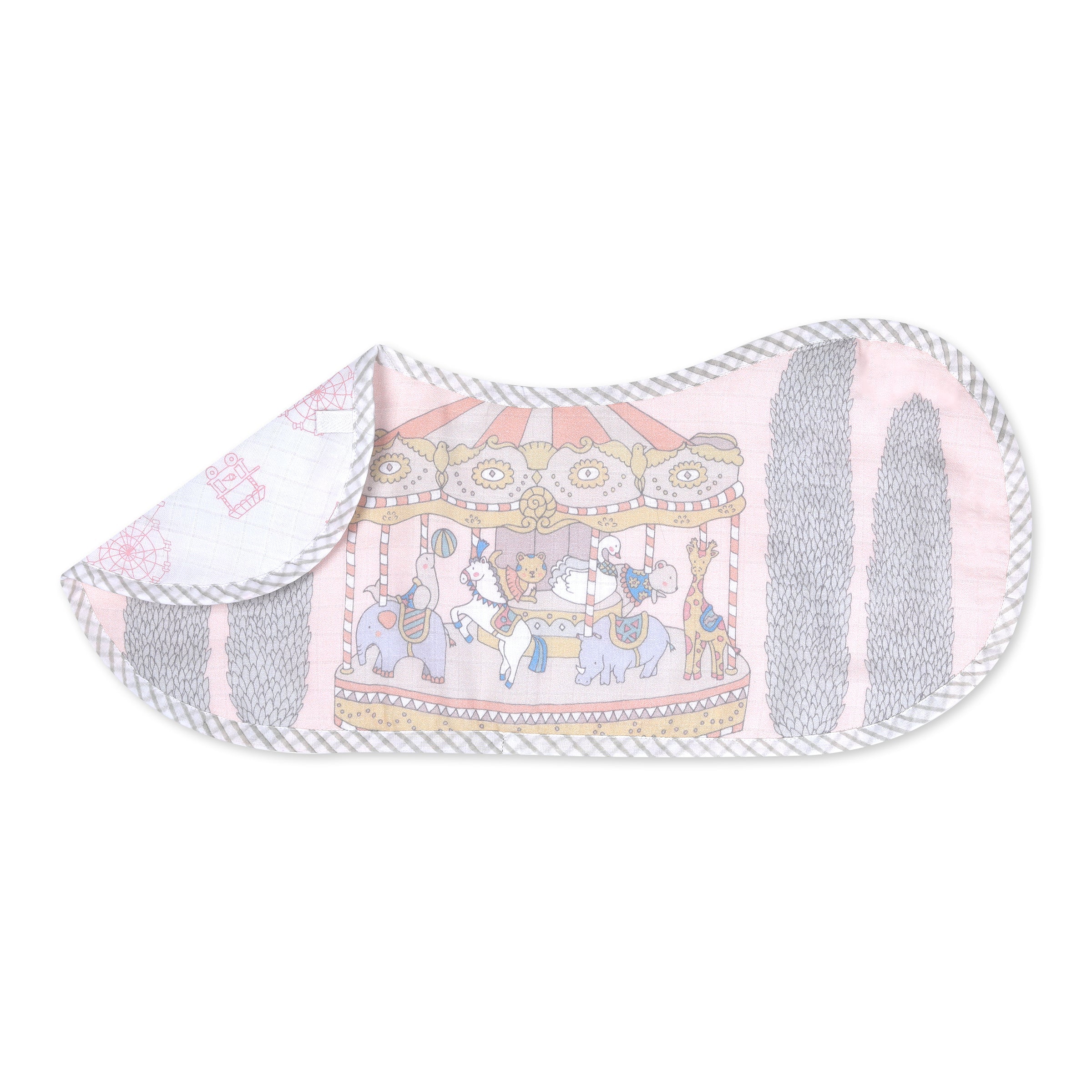 Organic Muslin Burp Cloth & Bib – Carnival Pink