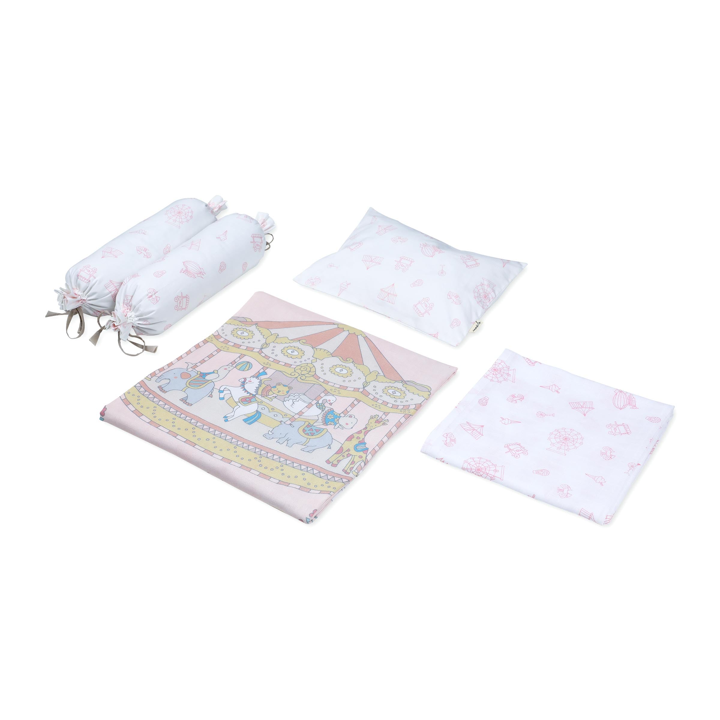 Organic Cotton Cot Bedding Set – Carnival Pink