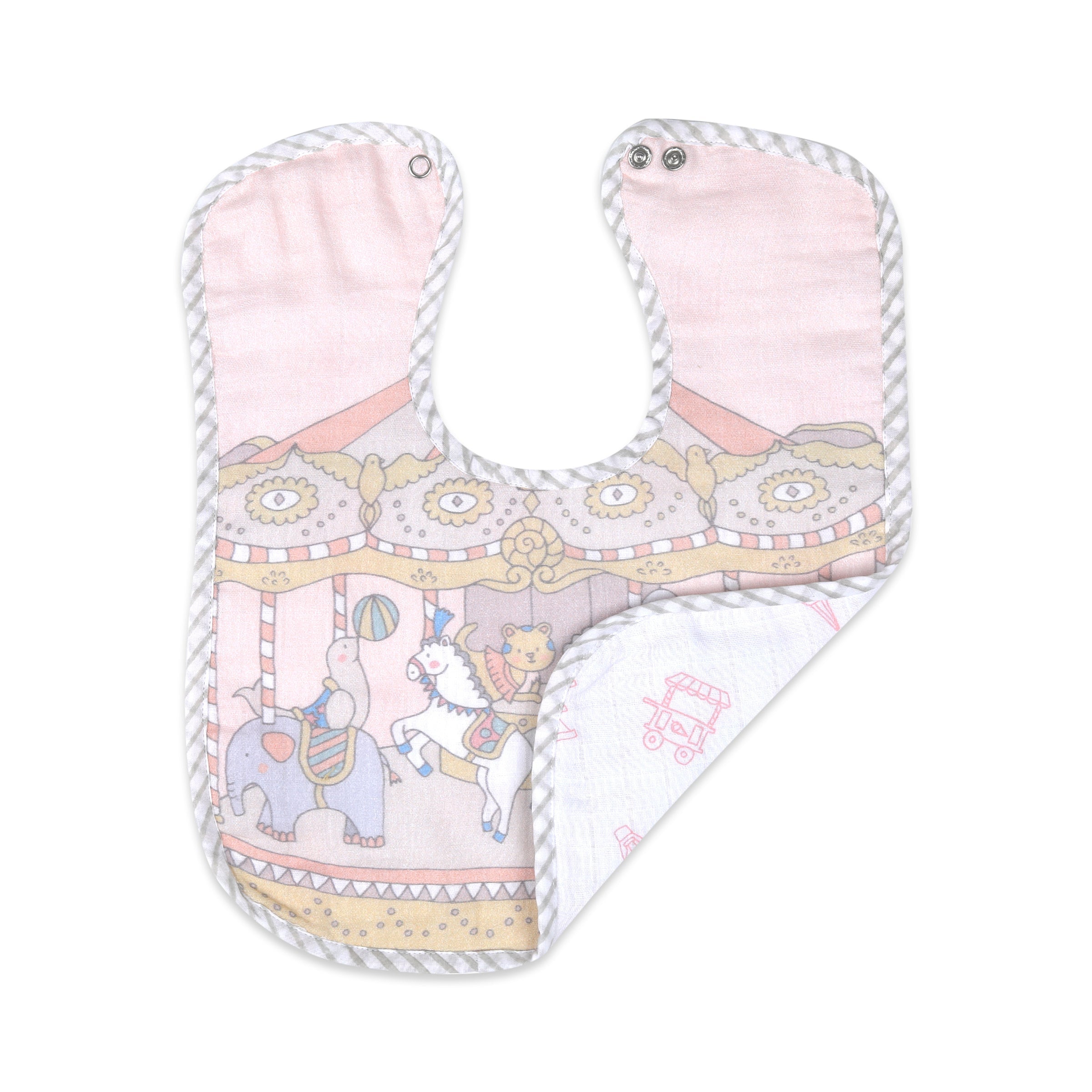 Organic Muslin Classic Bib - Carnival Pink