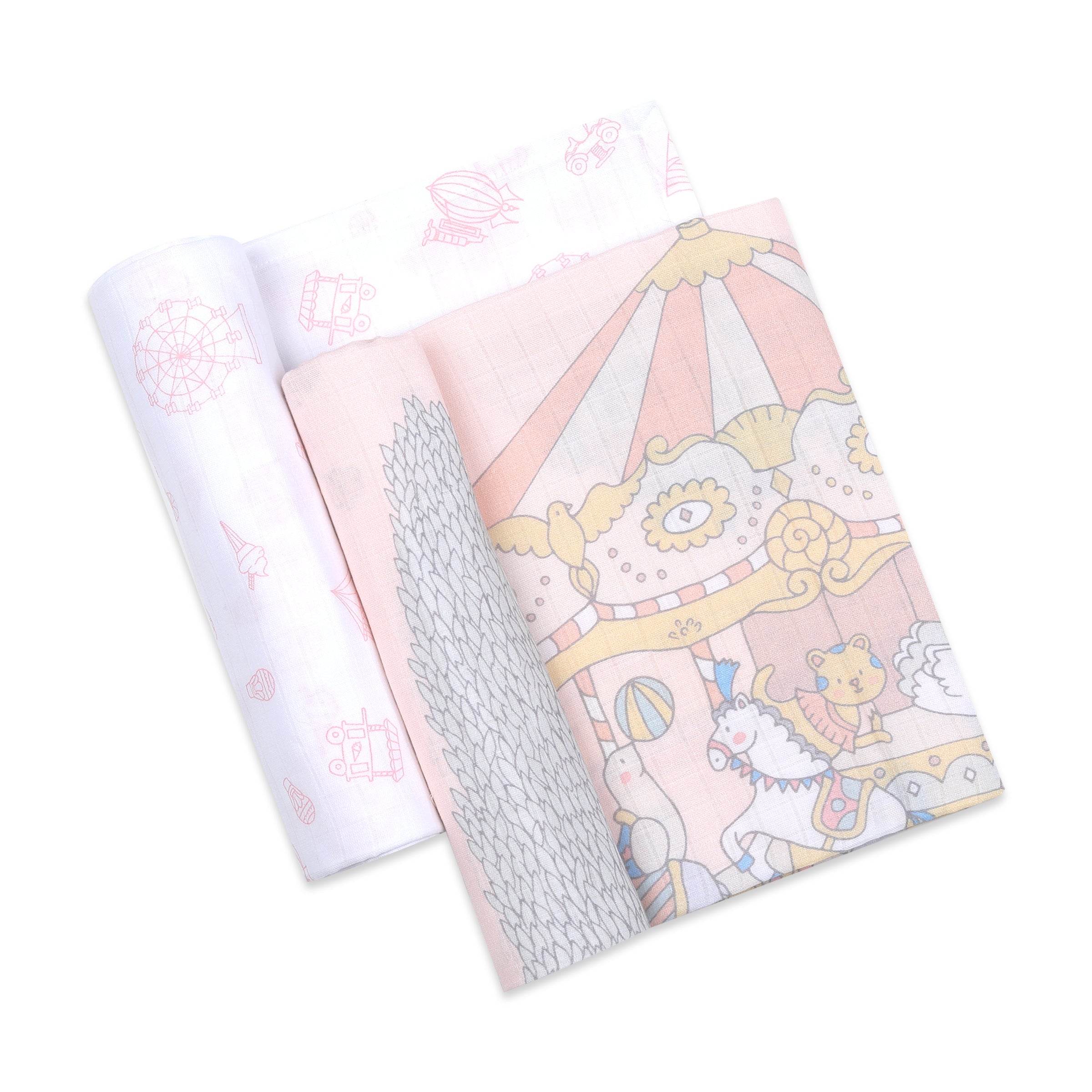 Organic Muslin Swaddles (Set of 2) - Carnival Pink