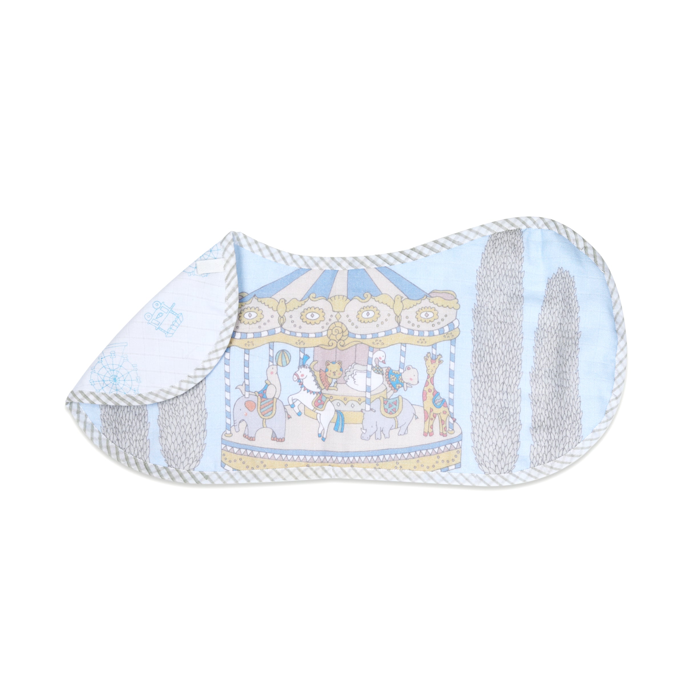 Organic Muslin Burp Cloth & Bib – Carnival Blue