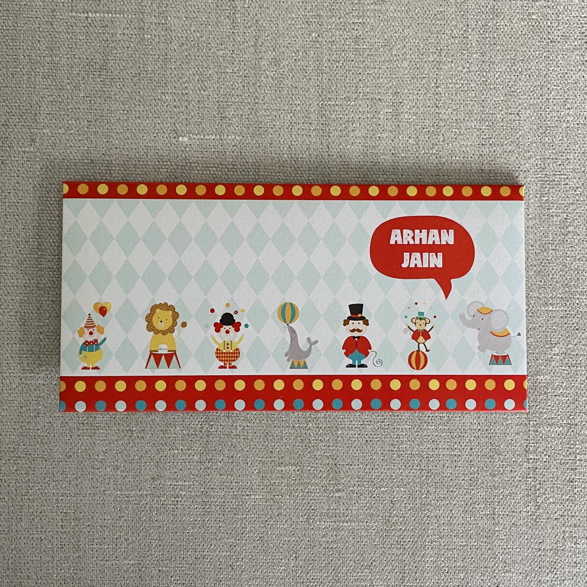 Personalised Cash Envelopes - Circus, Set Of 24