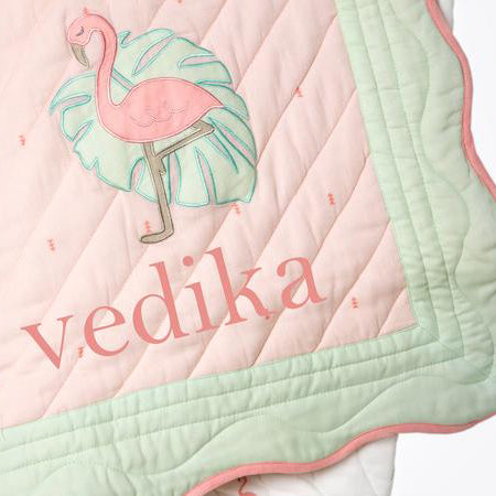 Masilo Organic Quilted Blanket - Hello Flamingo