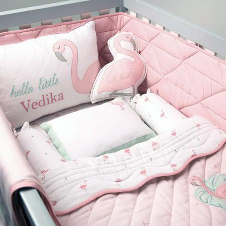 Masilo Organic Cot Bedding Set - Hello Flamingo