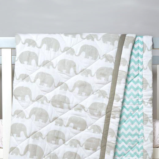 Masilo Organic Quilted Blanket - Elephant Parade