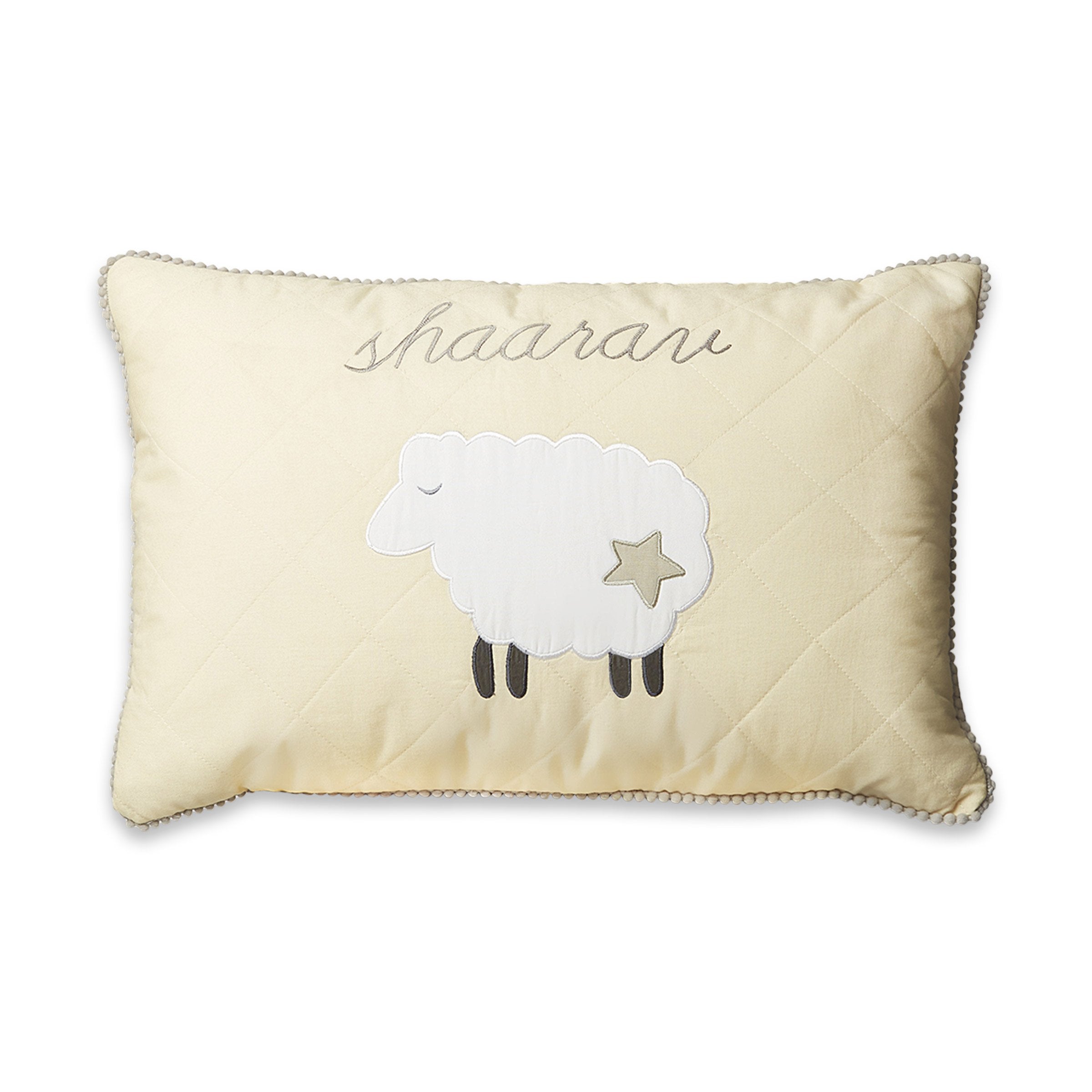 Masilo Personalised Throw Cushion Cover with filler - Counting Sheep (Cream)