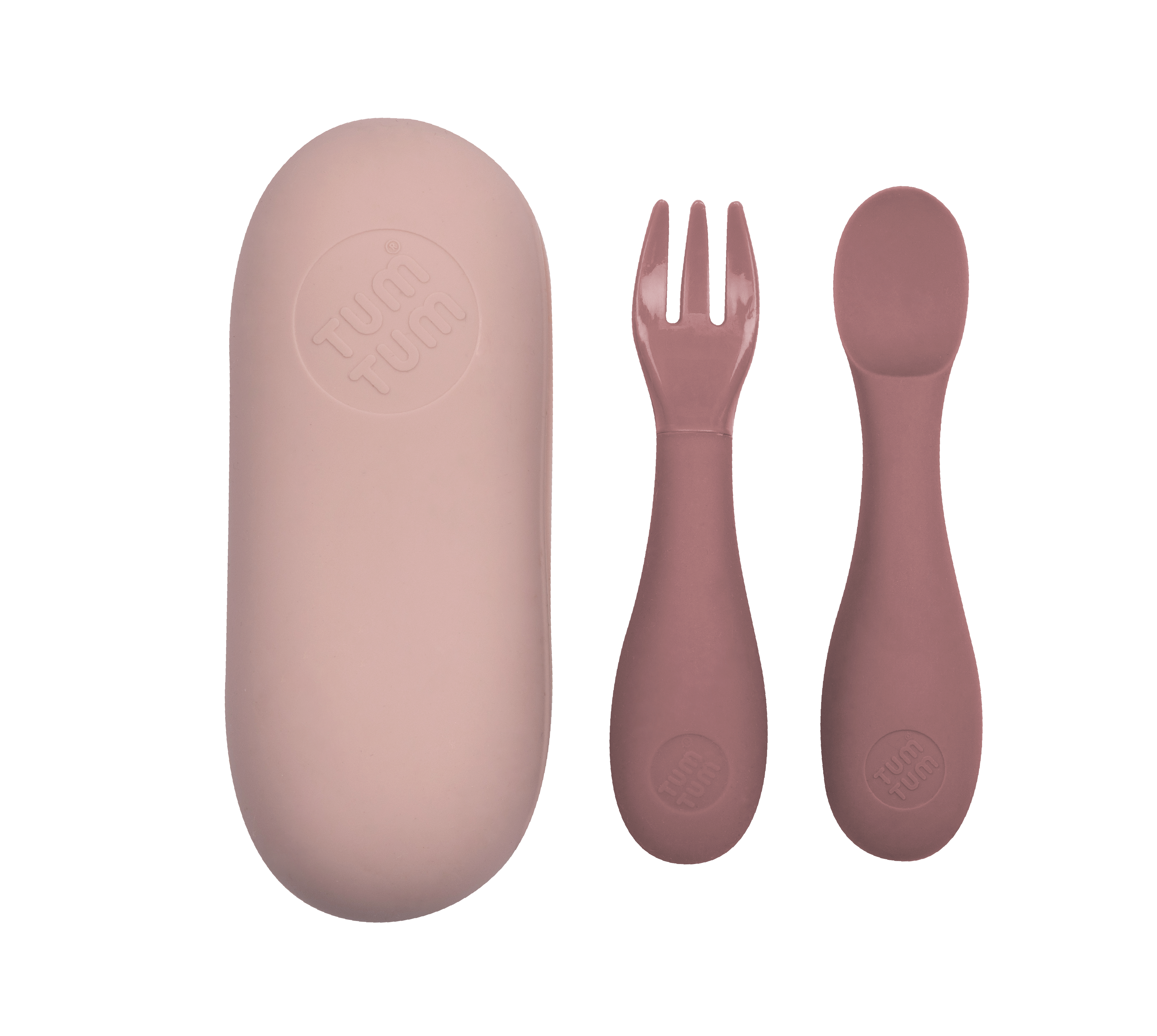 TUM TUM Baby Cutlery With Case, Baby Spoon & fork Set, Baby Cutlery For Babies, First Self Feeding Cutlery, 6m+, Pink