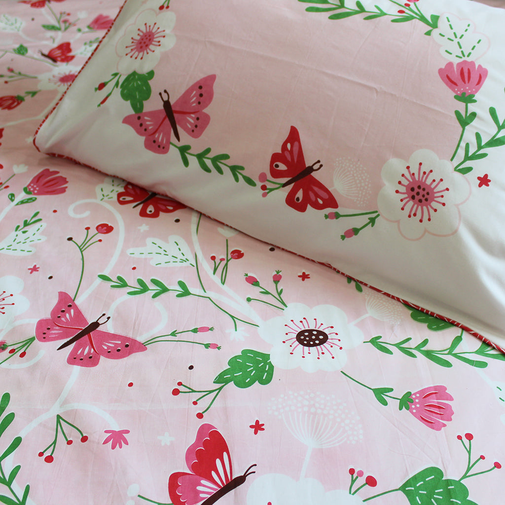 "Bundle of Joy" Flowers & Butterflies Single Bedsheet Set