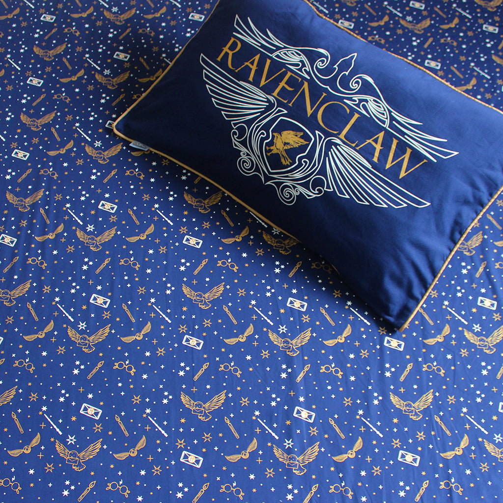 Official Harry Potter Single / Double Bedsheet With Pillow Cover - Ravenclaw