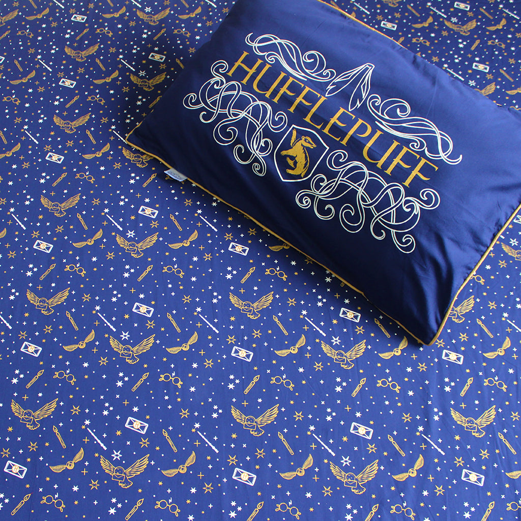 Official Harry Potter Single / Double Bedsheet With Pillow Cover- Hufflepuff