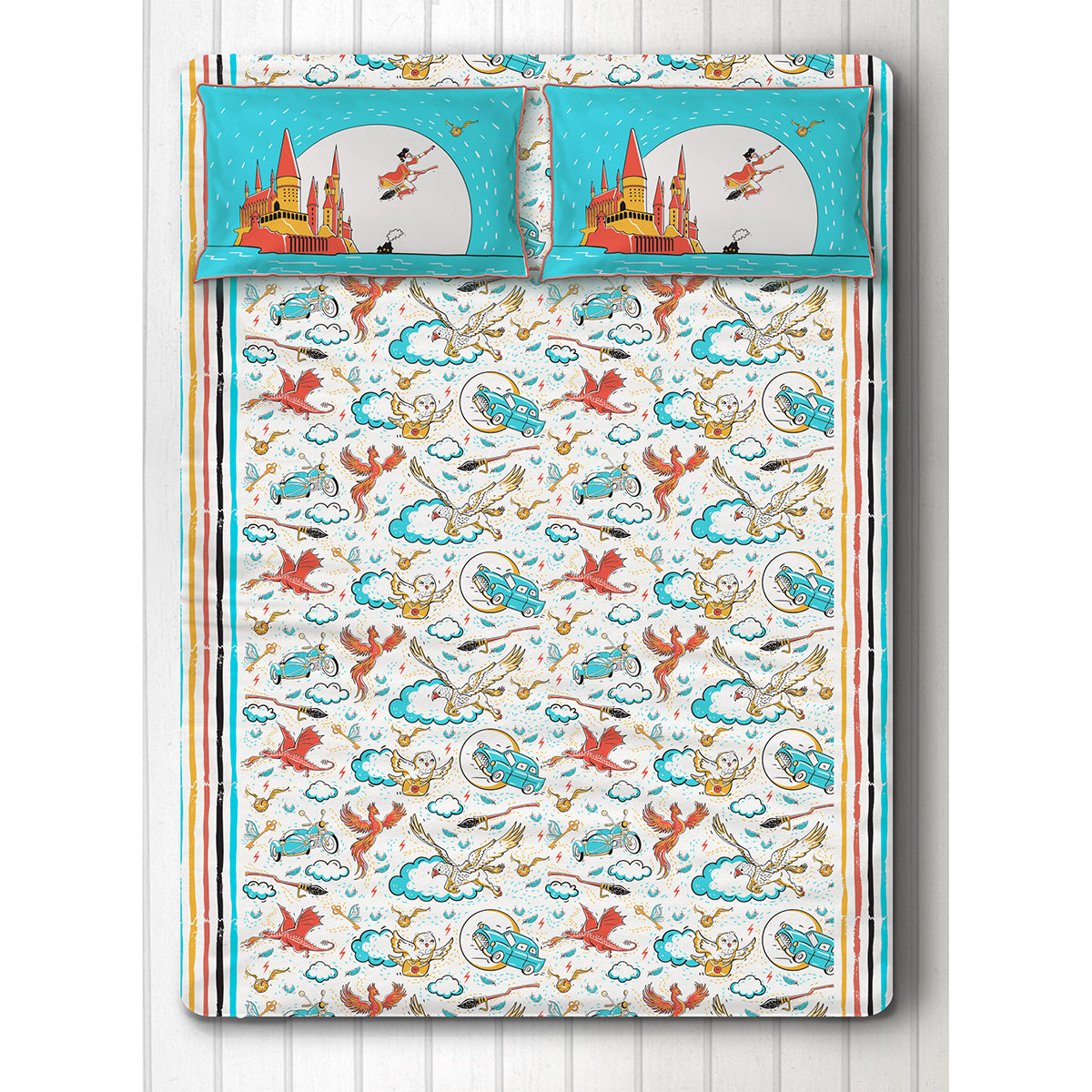 Bedsheet Set - Official Harry Potter "Wingardium Leviosa" - Single/Double Bed Sizes Available