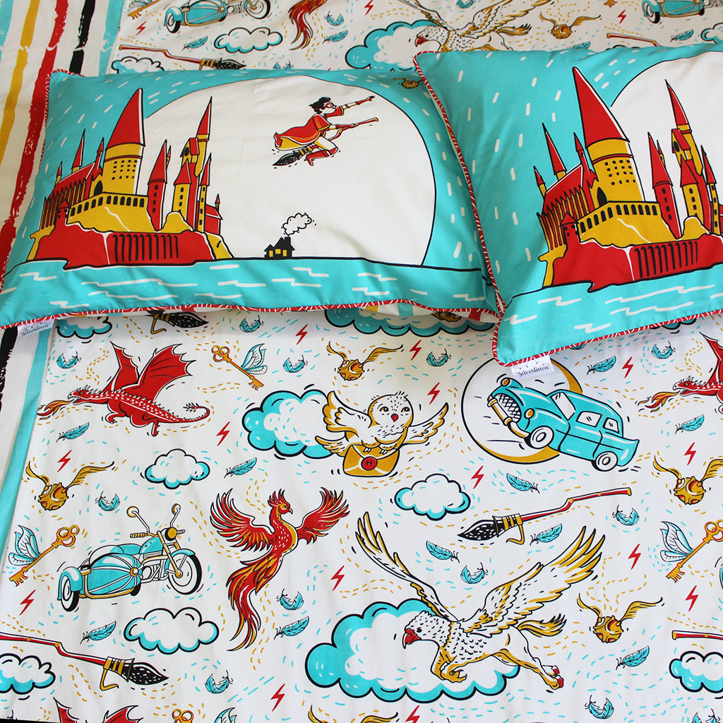 Bedsheet Set - Official Harry Potter "Wingardium Leviosa" - Single/Double Bed Sizes Available