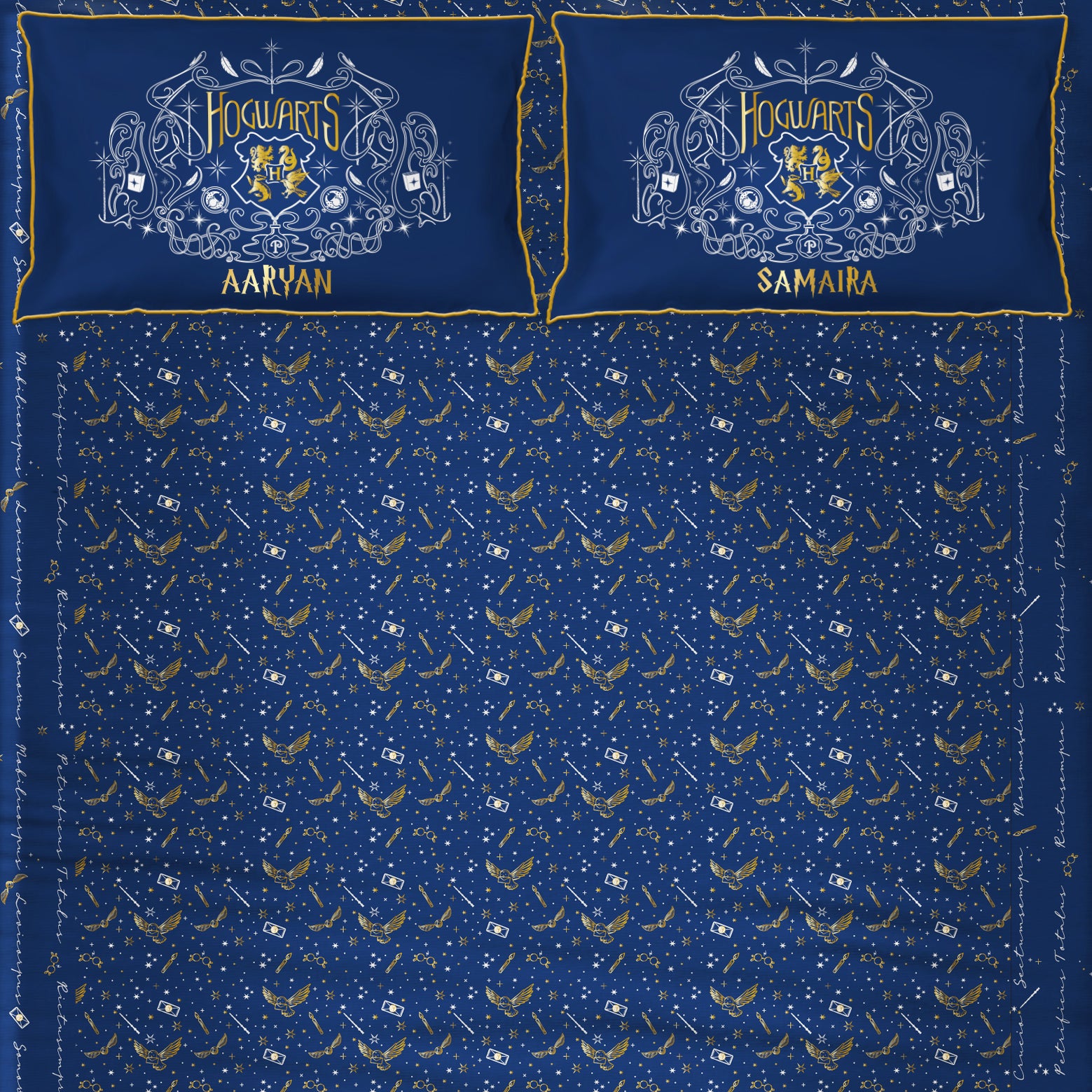 Official Harry Potter Single / Double Bedsheet With Pillow Cover - Hogwarts