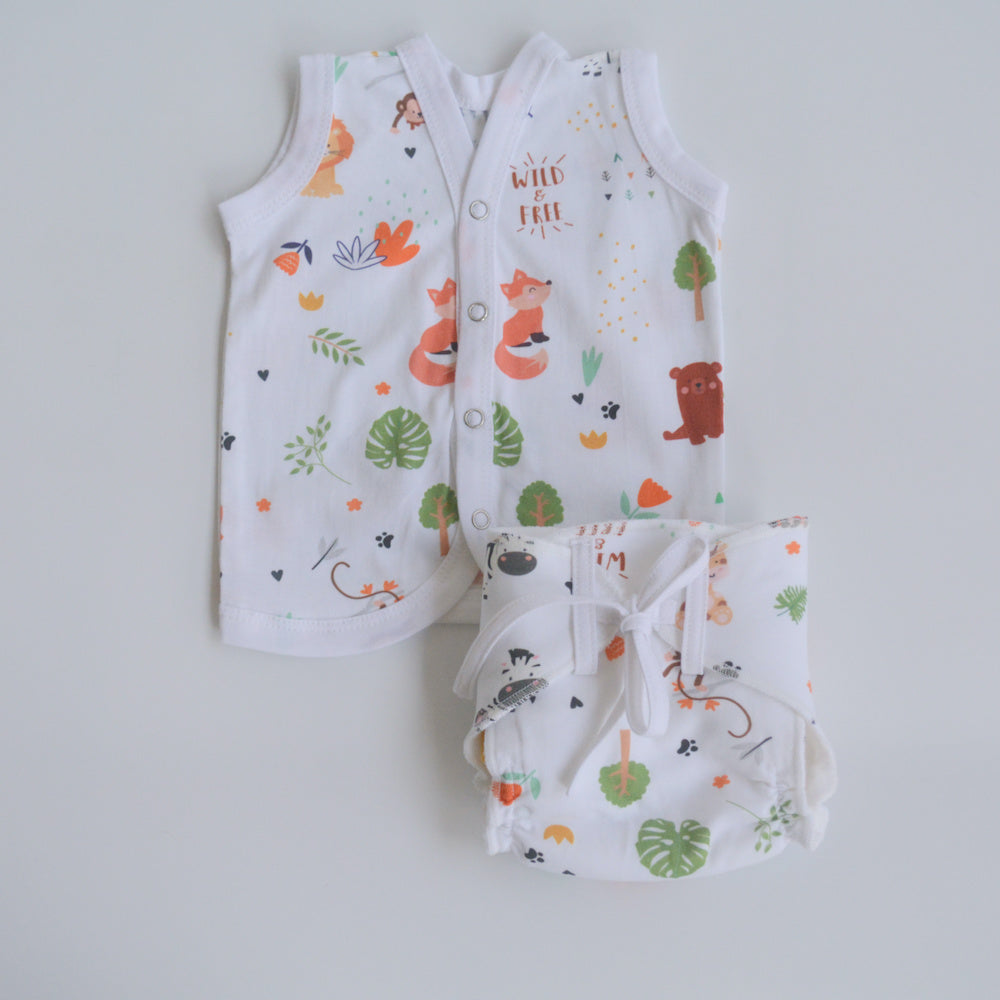 Orange Hearts - Everyday Essentials Nappy & Vest (Set of 4)