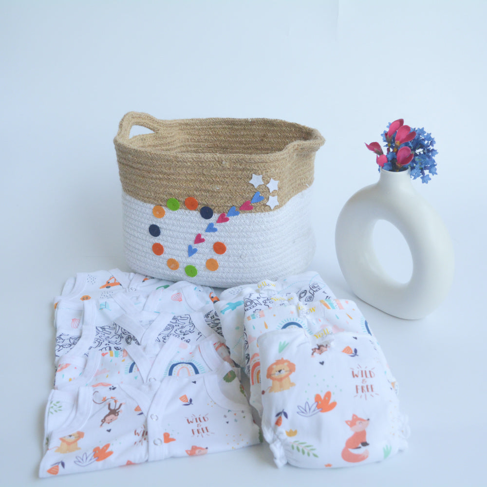 All Colours Basket - Everyday Essentials Nappy & Vest (Set of 10)