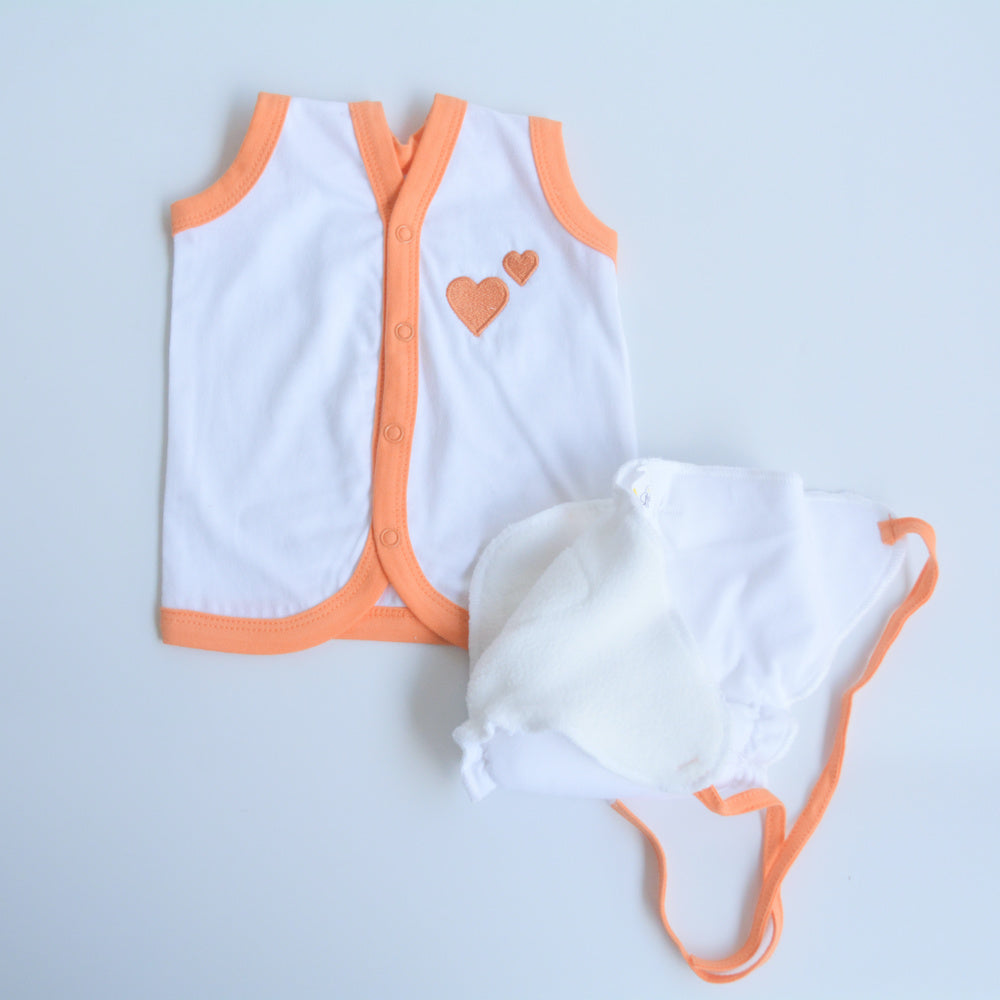 Orange Hearts Babywear Set