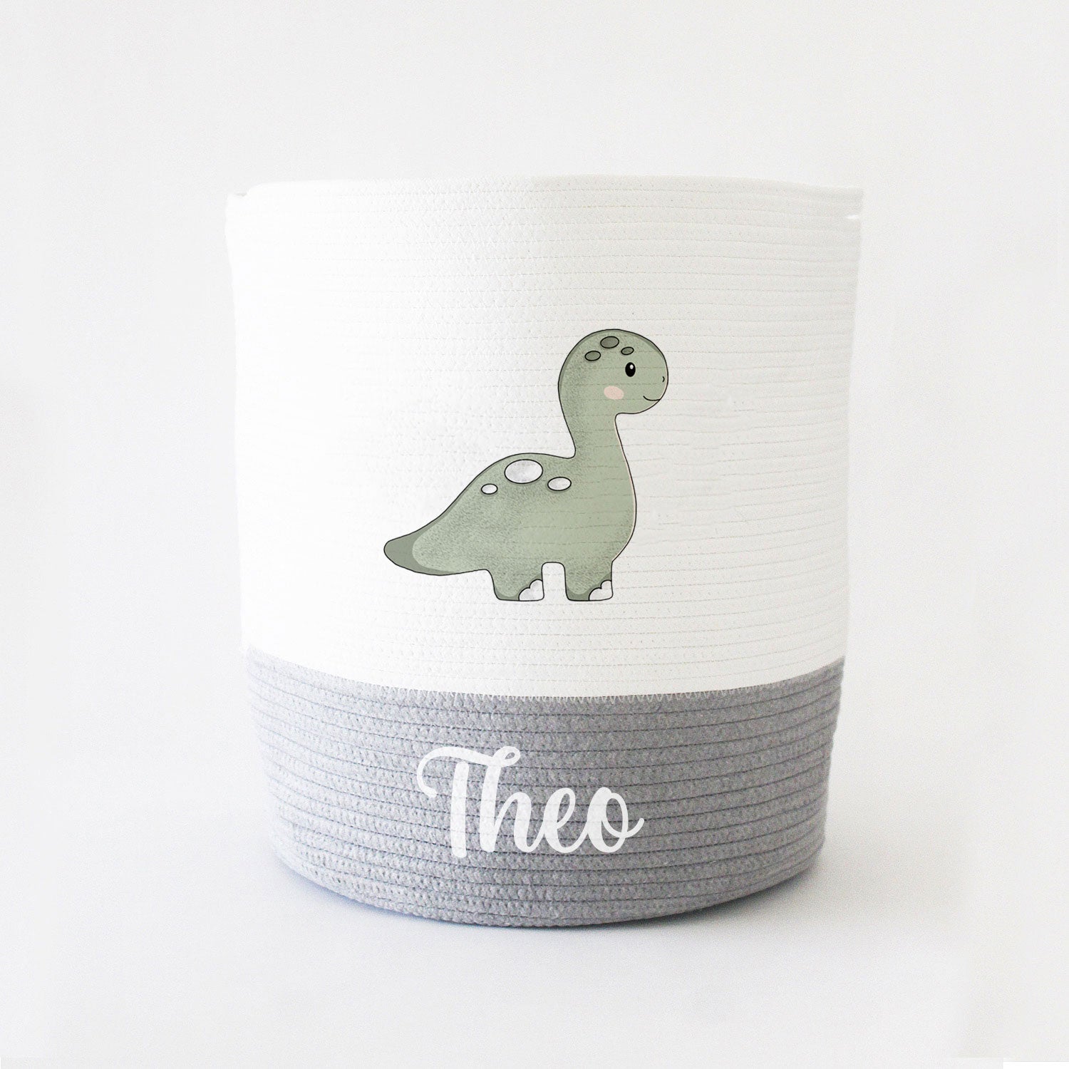Storage Basket - Large - Dino Theme - Grey