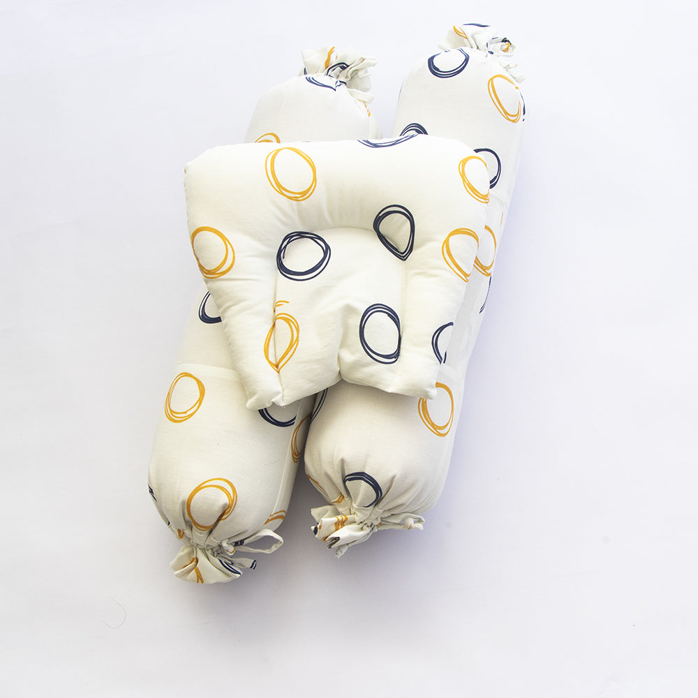 Doodle Circles - Cot Bedsheet Set (Fitted)