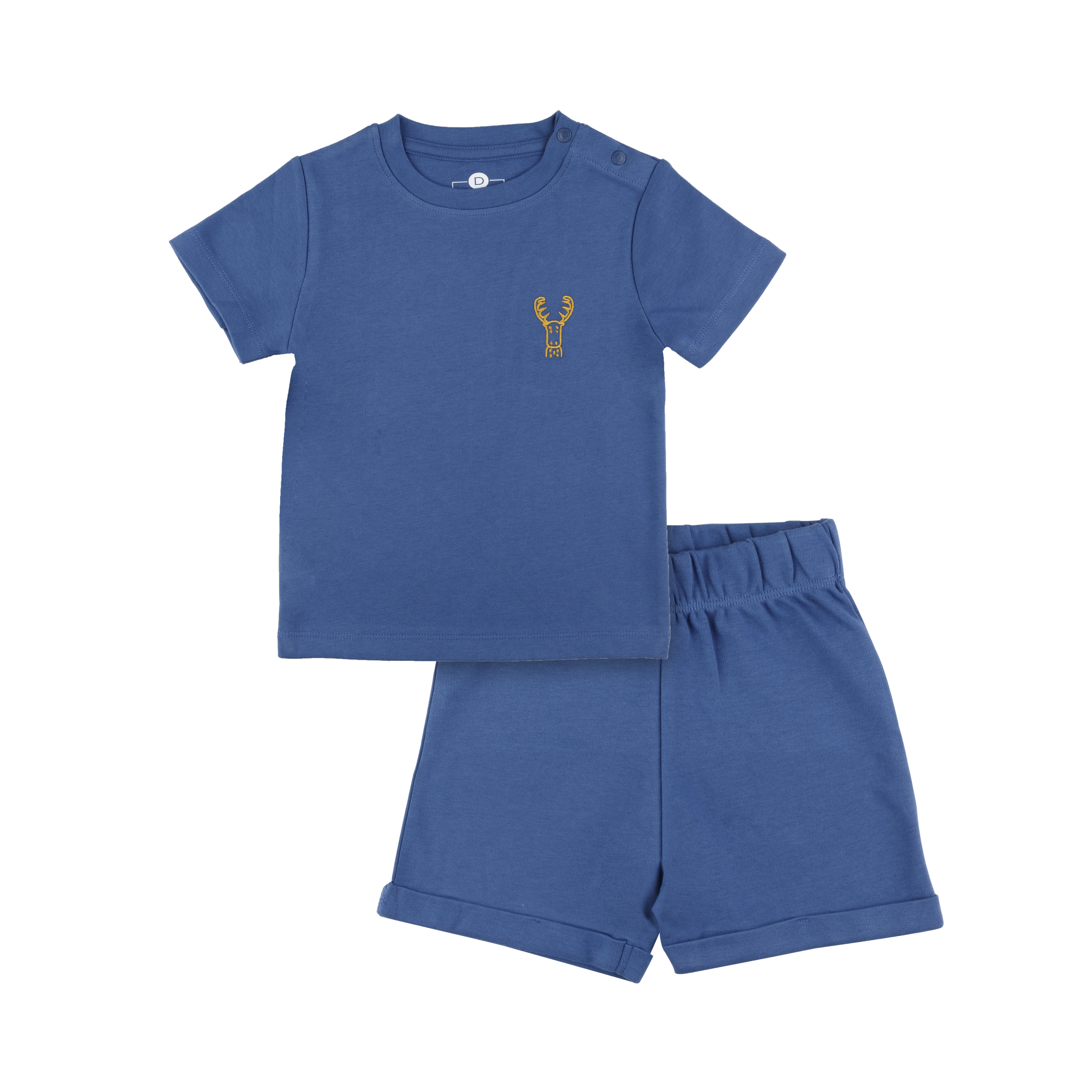 Dulaar Organic Tee & Shorts Co-ord Set - Oceanic Blue