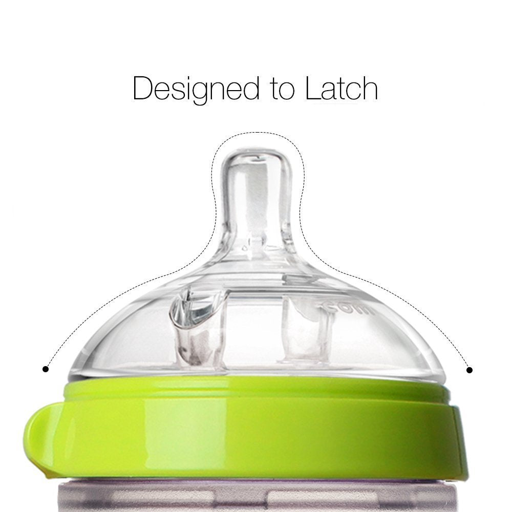 Comotomo Silicone Feeding Bottle 150ml, Green (Twin Pack)