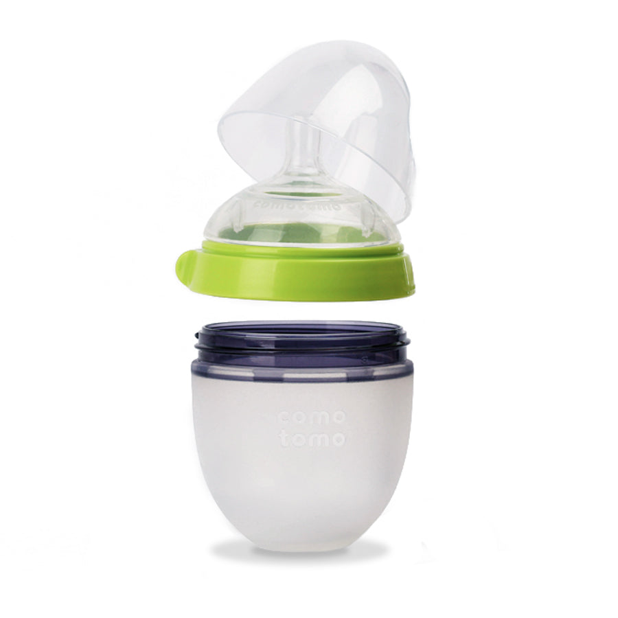 Comotomo Silicone Feeding Bottle 150ml, Green (Twin Pack)