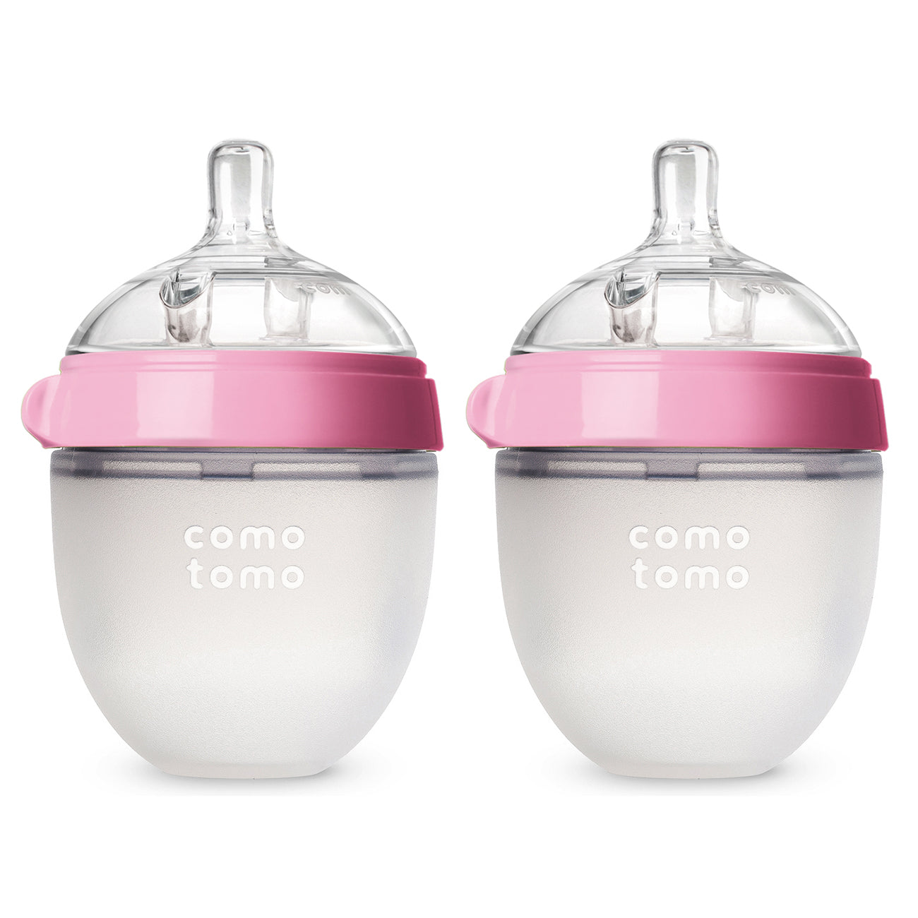 Comotomo Silicone Feeding Bottle 150ml, Pink (Twin Pack)