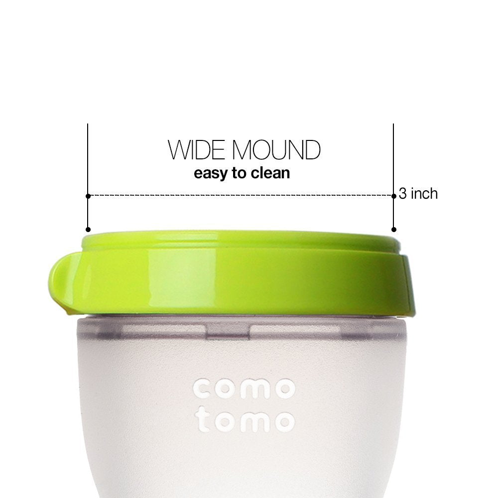 Comotomo Silicone Feeding Bottle 250ml, Green