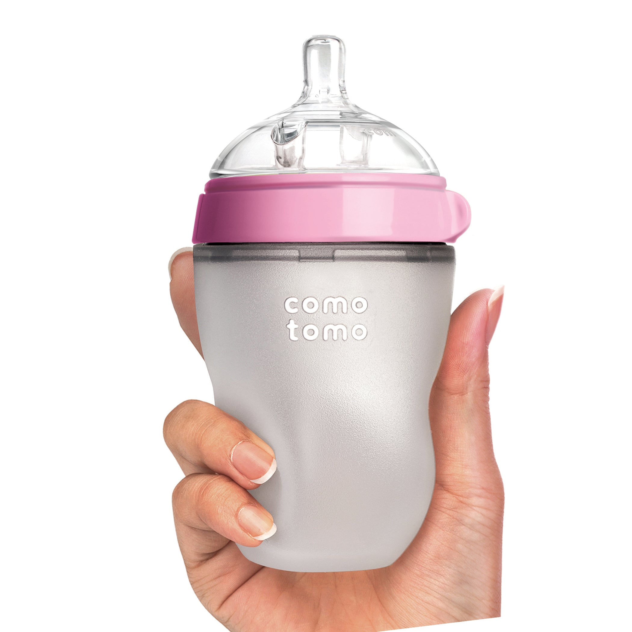 Comotomo Silicone Feeding Bottle 250ml, Pink