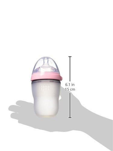 Comotomo Silicone Feeding Bottle 250ml, Pink (Twin Pack)