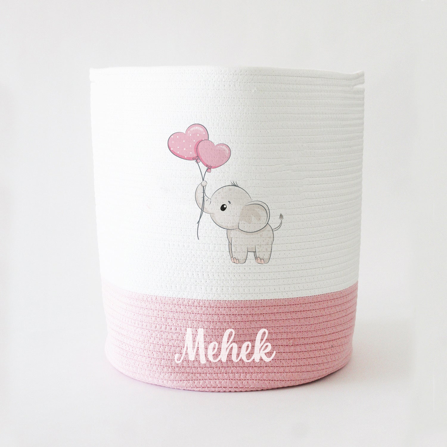 Personalized Storage Basket - Large - Ellie Theme Pink